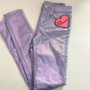 NWT Girls 🩷& Lovely Brand  Metallic Iridescent  Purple Jeans